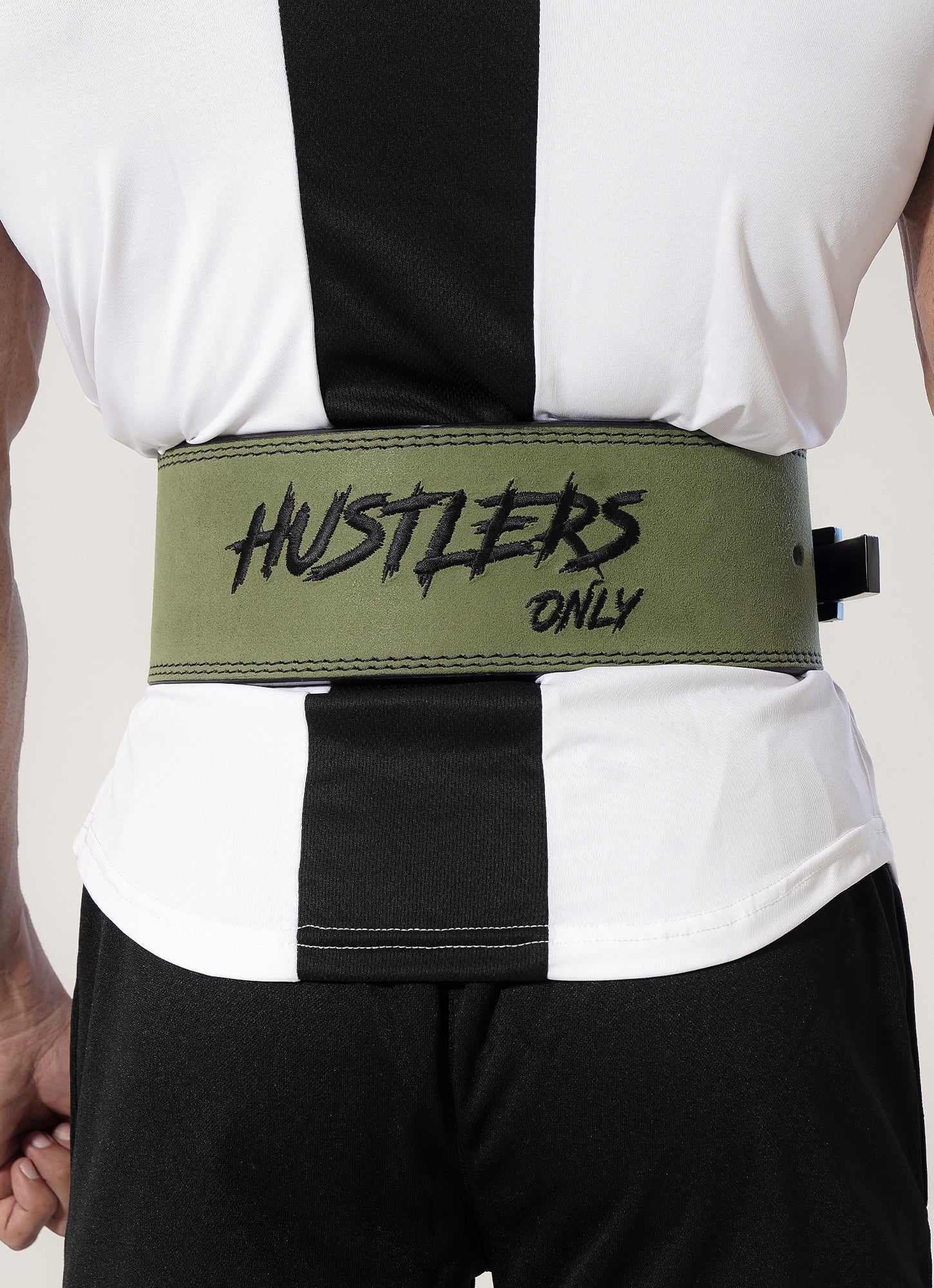 10mm Suede Leather Lever Belt - Green