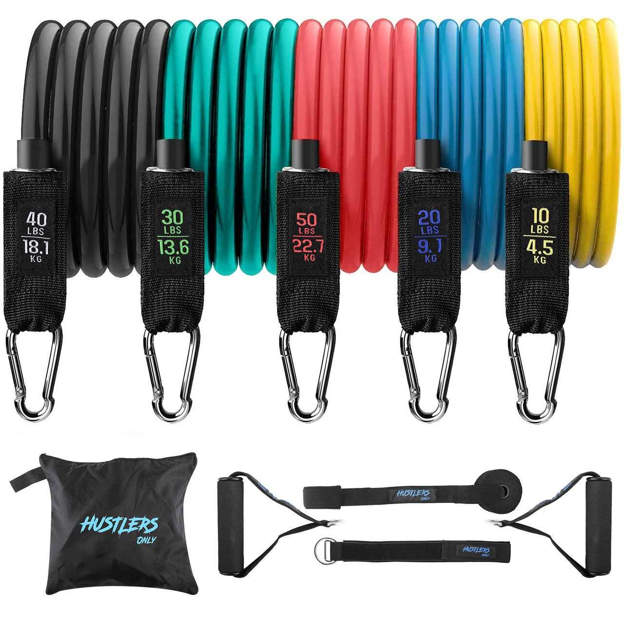 11 Pieces Resistance Band Set | HustlersOnlyUK