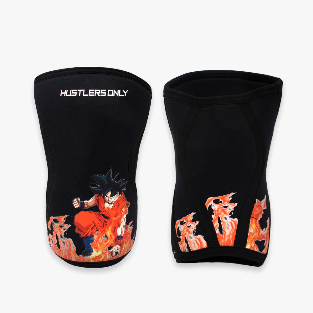 Goku Fire Knee Sleeves For Weightlifting | HustlersOnlyUK