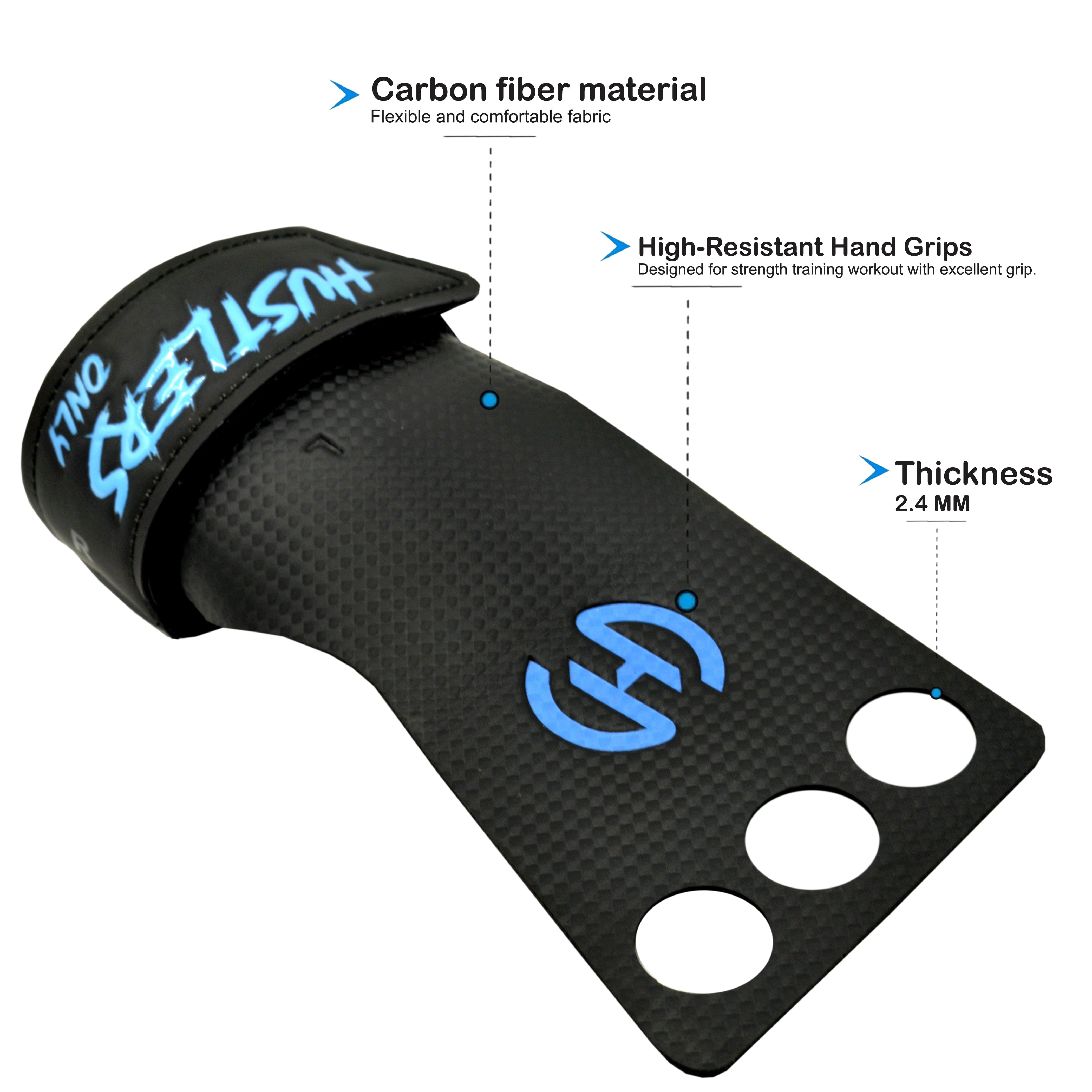 Carbon Fiber 3 Hole Grips For Workout | HustlersOnlyUK