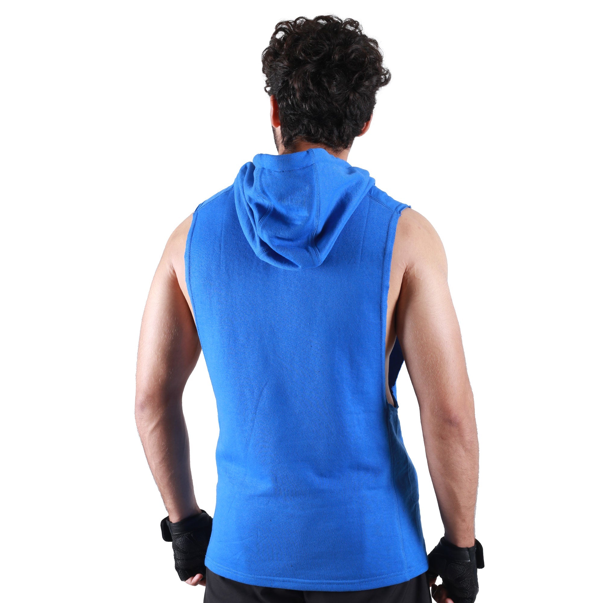 Critical Sleeveless Blue Hoodie For Mens | HustlersOnlyUK
