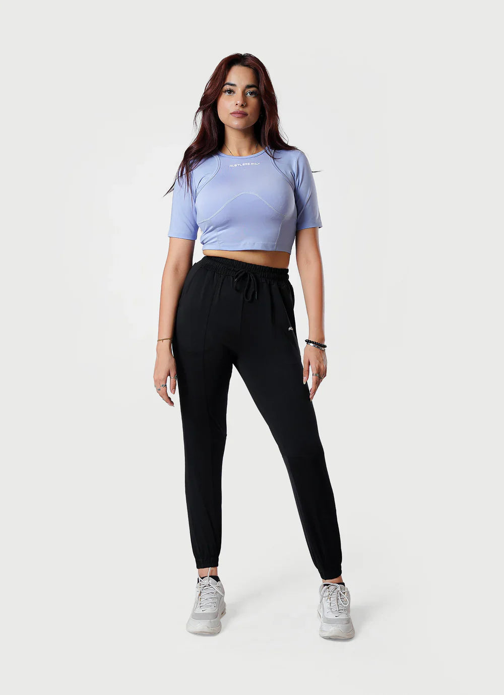 Sky Blue Crossover Croptop For Workout | HustlersOnlyUK