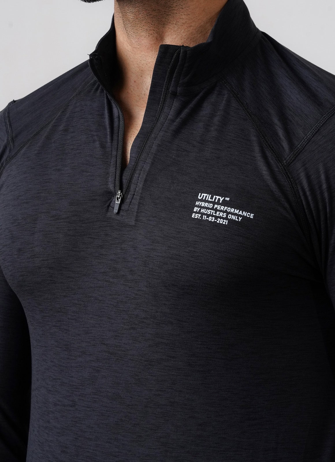 Utility Quarter Zip Shirt - Black