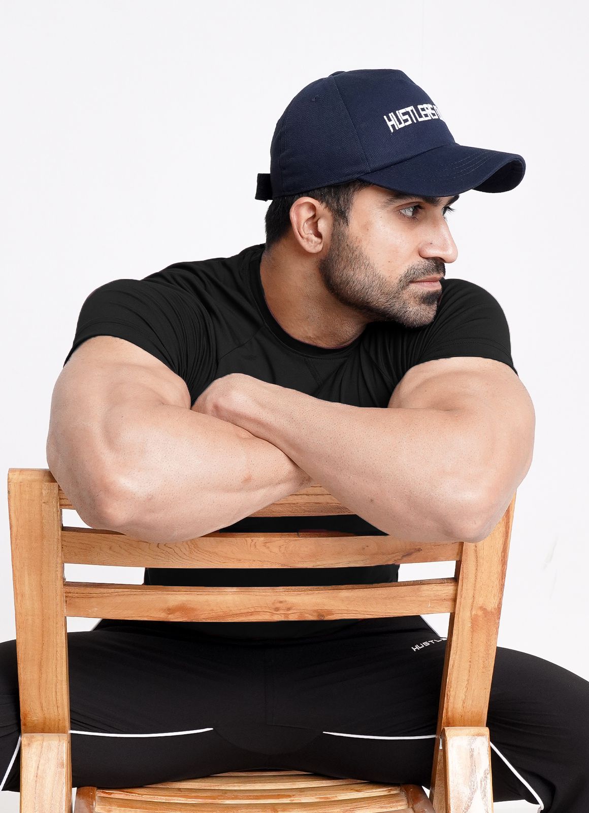 Man Wearing Navy Blue OG Cap | Hustlers Only UK