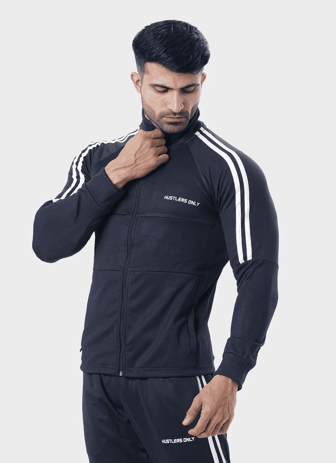 Navy Muscle Fit Tracksuit For Men | HustlersOnlyUK
