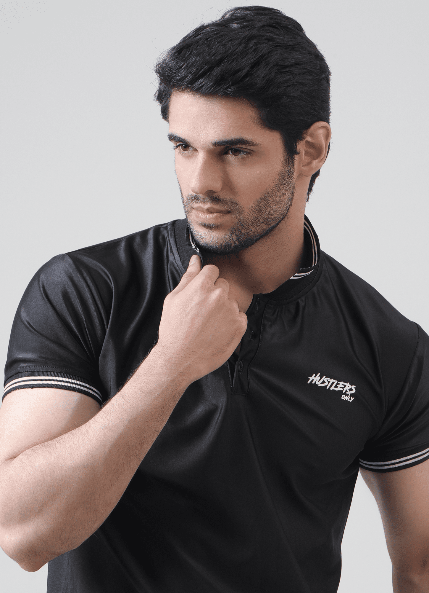 Black Polo TShirt For Men | HustlersOnlyUK