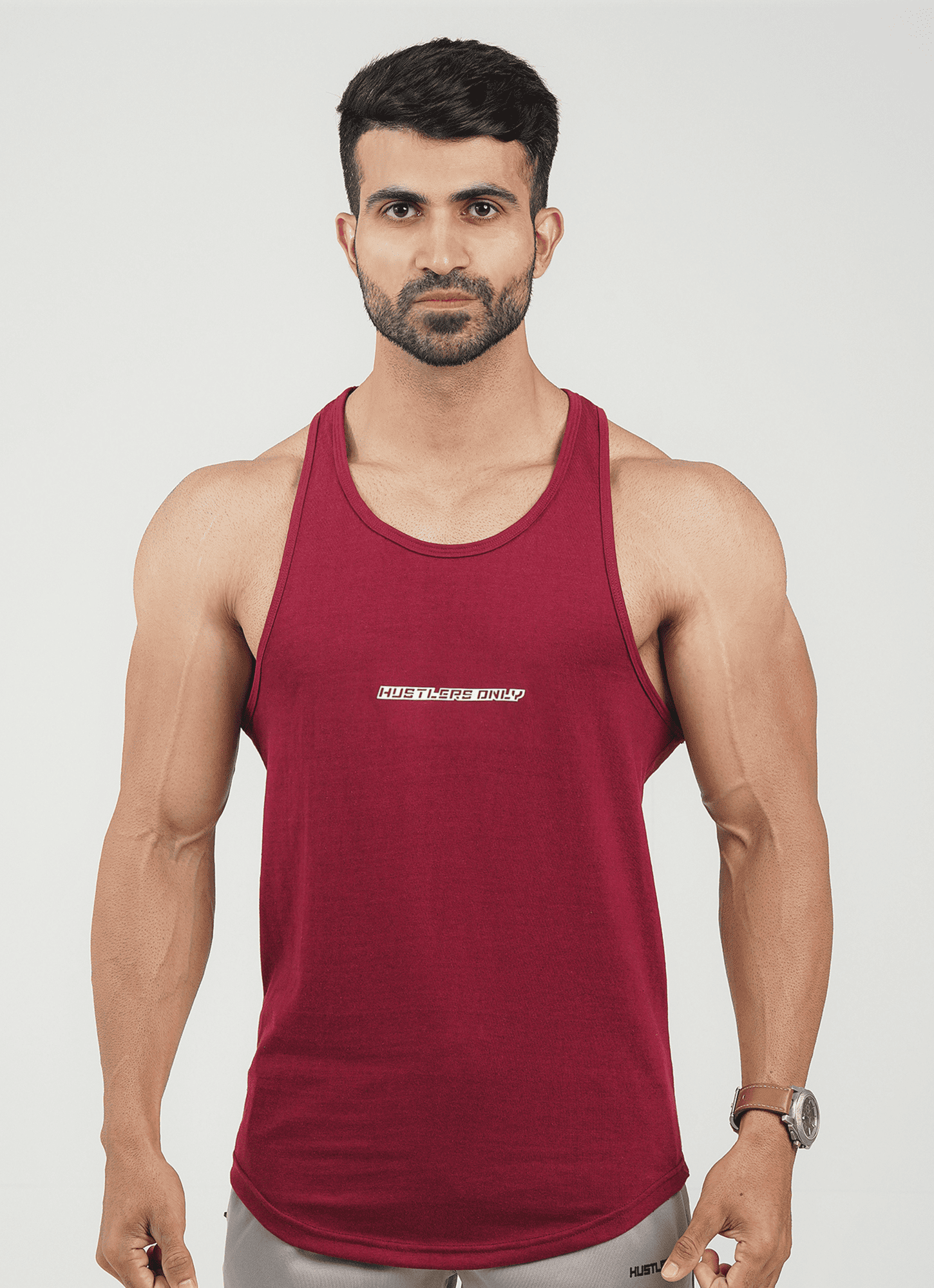 Maroon Performance Tank for Mens | HustlersOnlyUK
