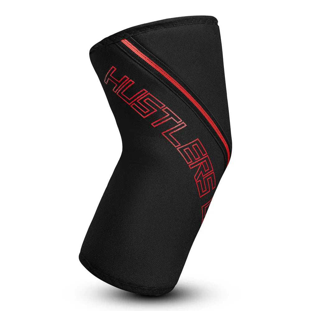 7mm Red Powerlifting Knee Sleeves | HustlersOnlyUK