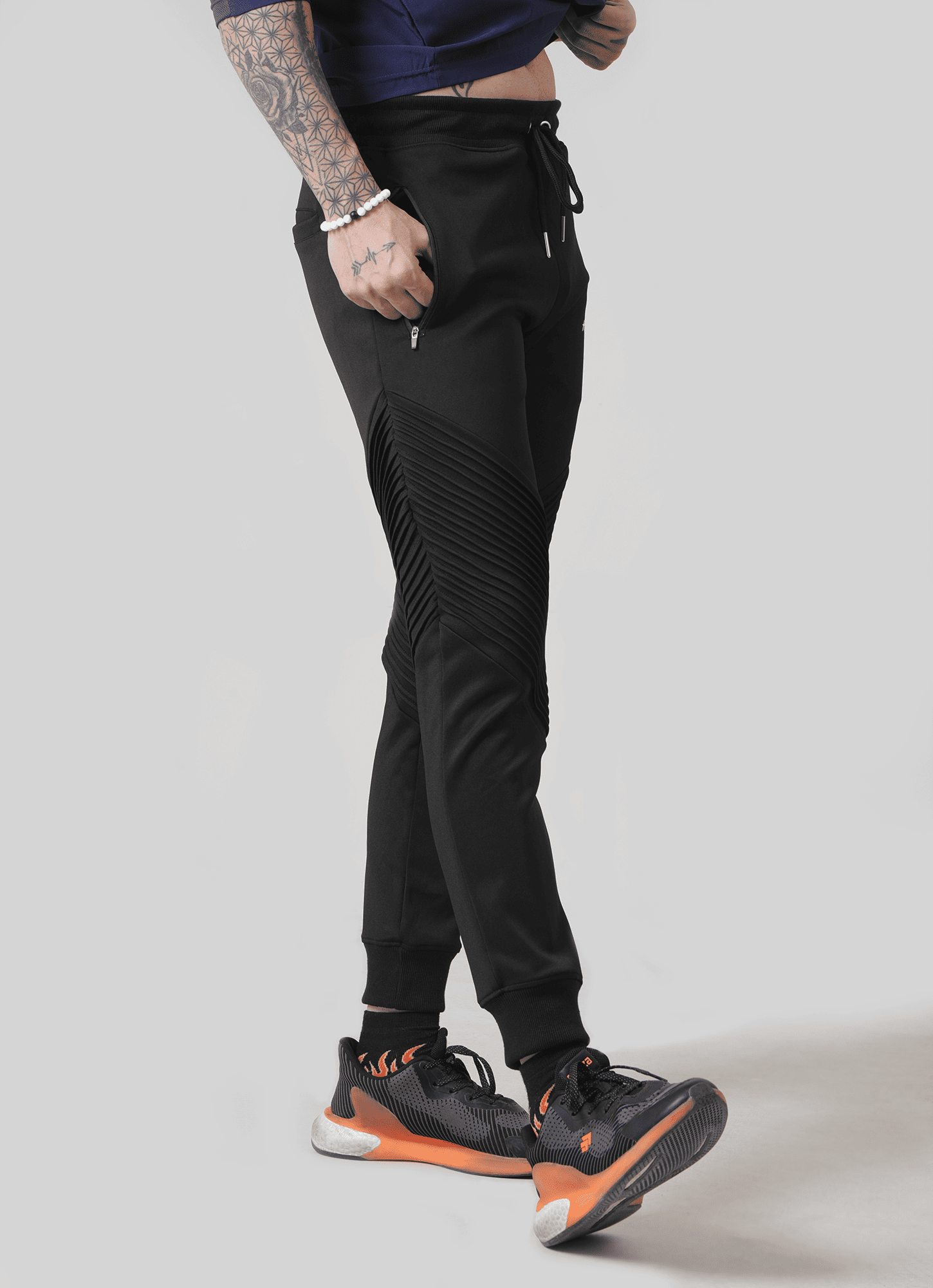 Men's Scorpion Ribbed Trouser Black | HustlersOnlyUK