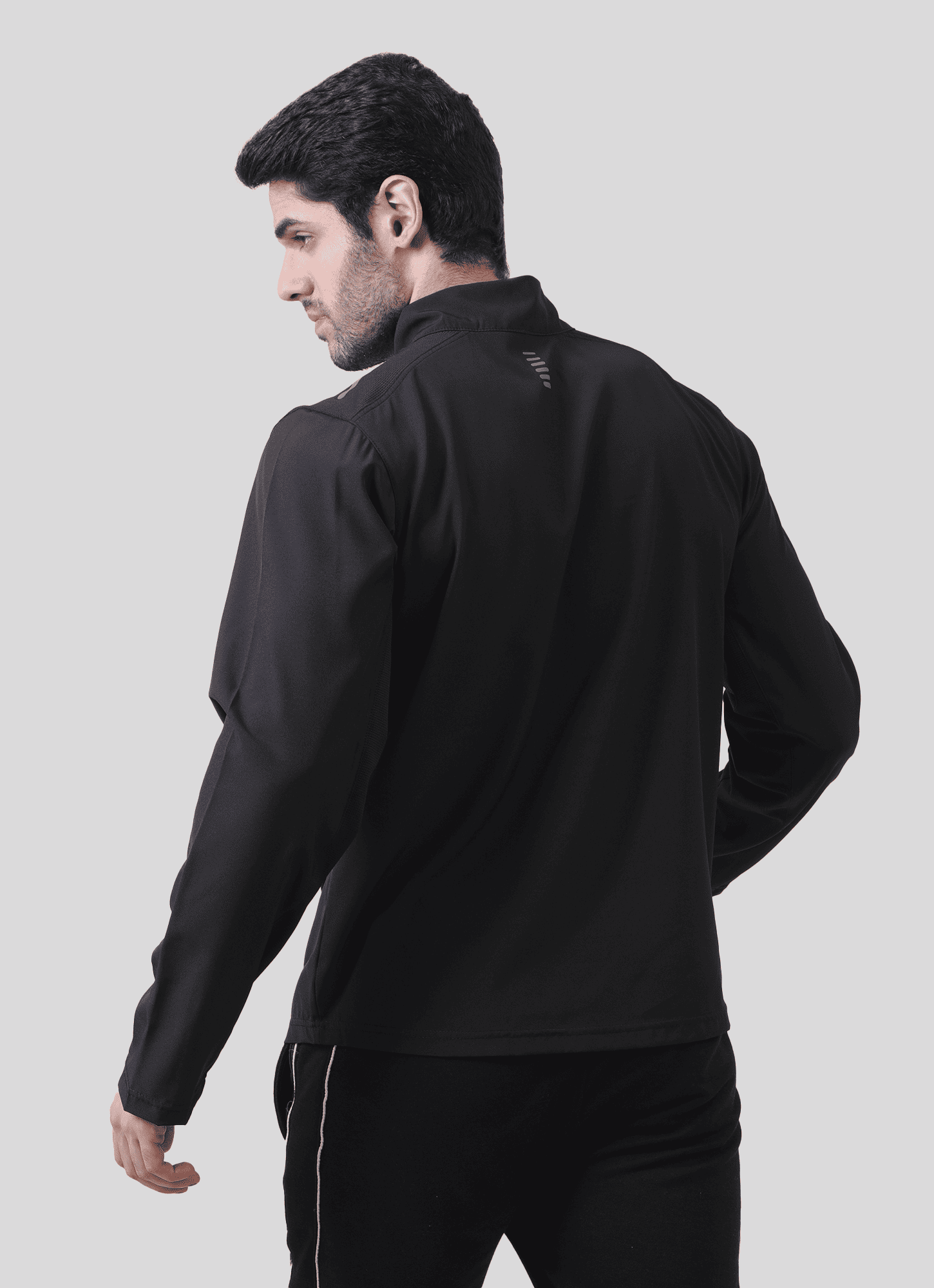Black Velocity Zip Long Sleeve Shirt For Men | HustlersOnlyUK