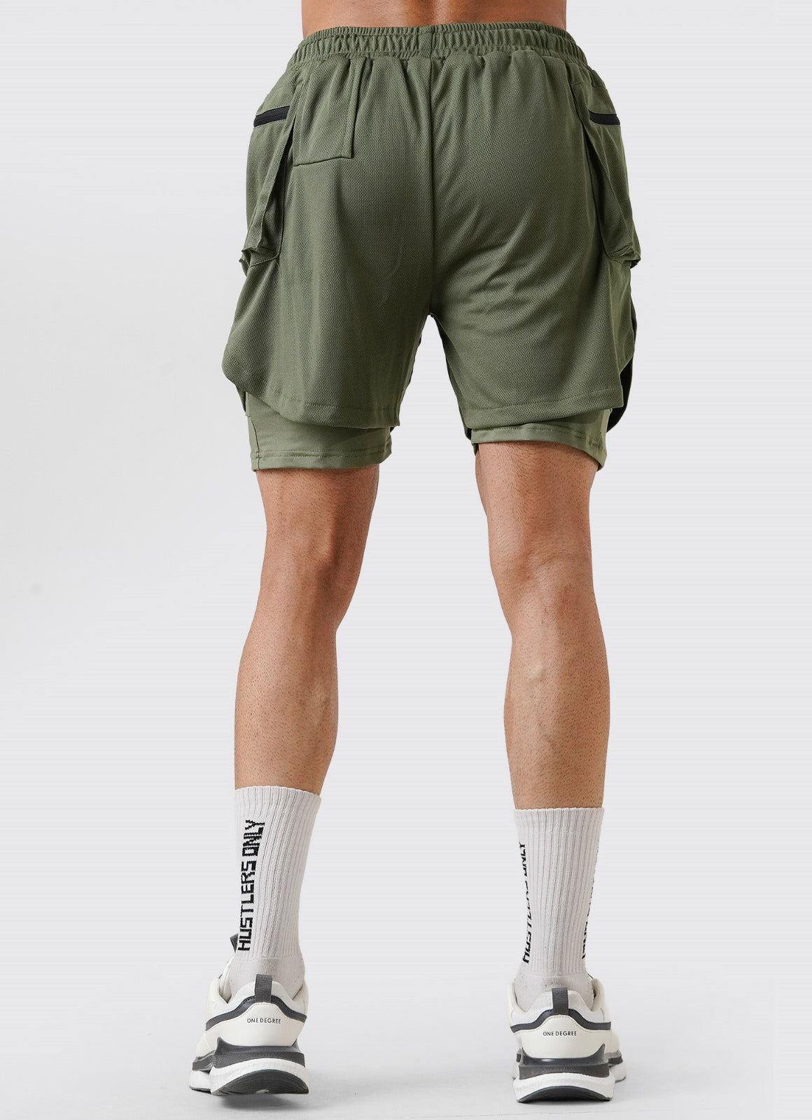 2 in 1 Cargo Shorts - Olive