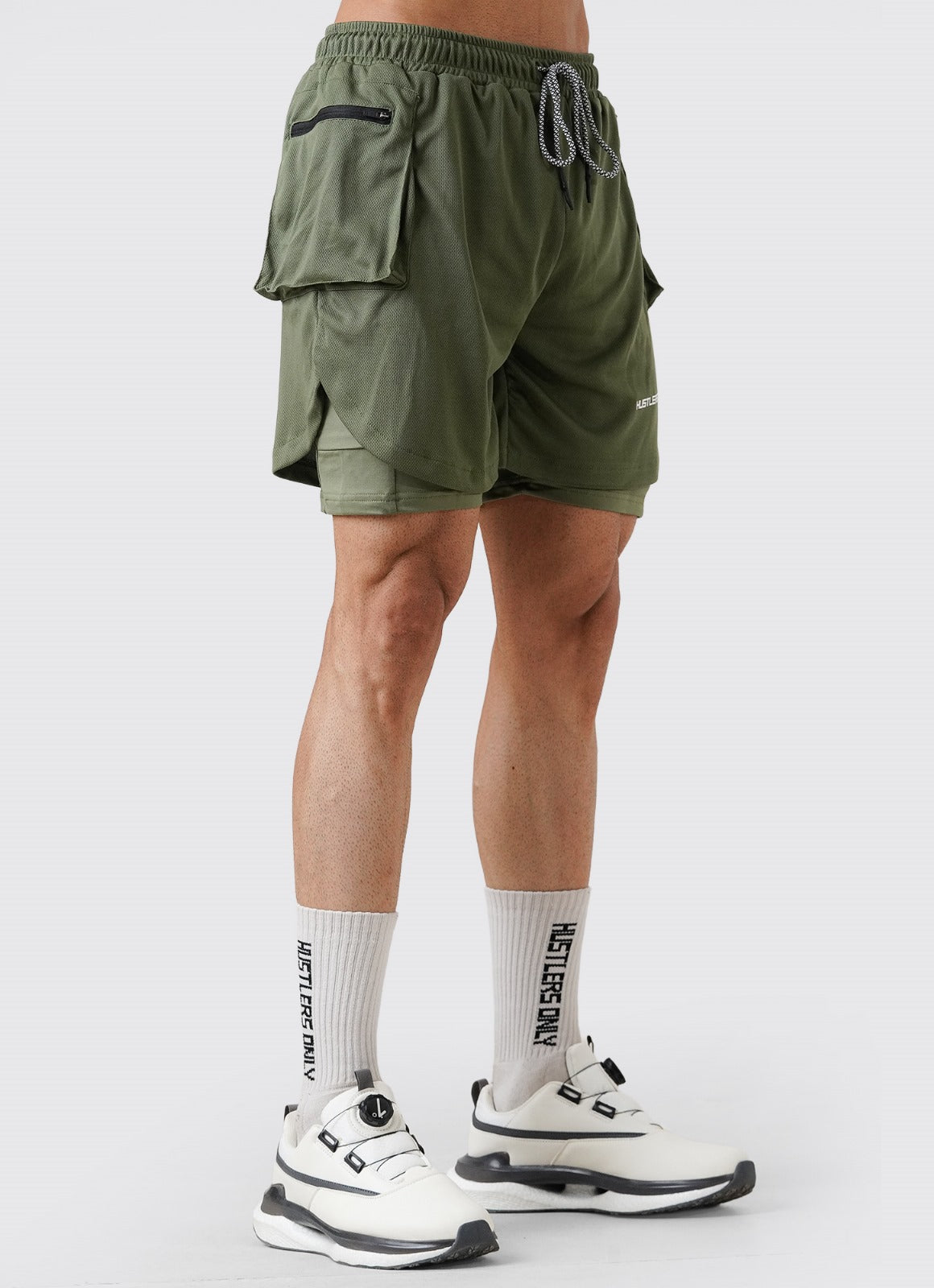 2 in 1 Cargo Shorts - Olive