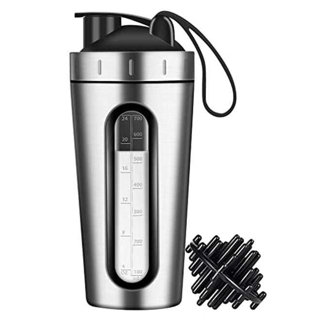 Stainless Steel Shaker Bottle - Silver