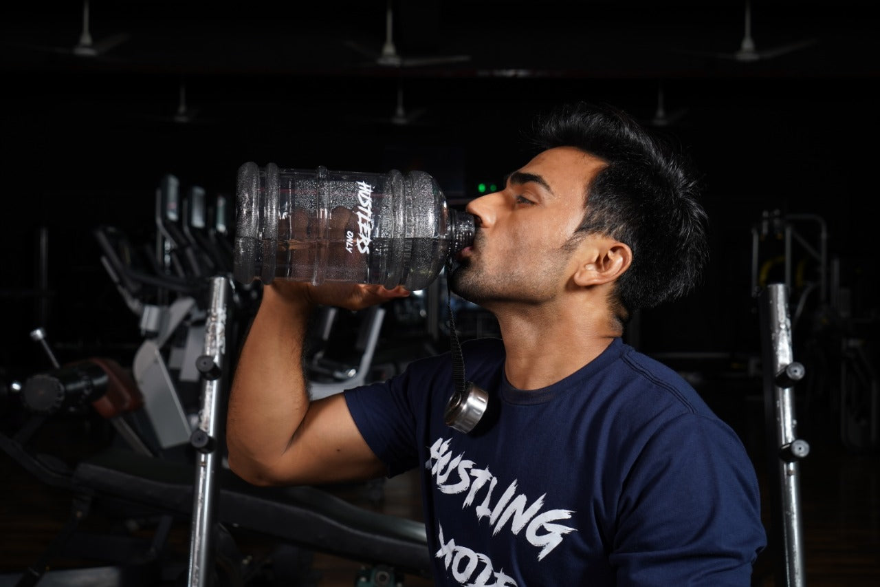 Large capacity 2.2L Grey Water Bottle for gym | HustlersOnlyUK