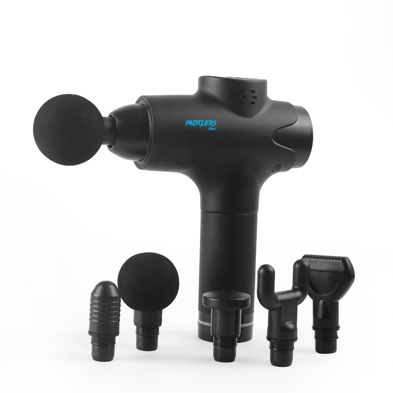 Quiet percussion massage gun with 6 heads | HustlersOnlyUK