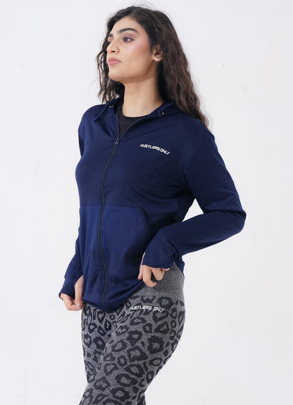 Women Sleek Hoodie - Navy