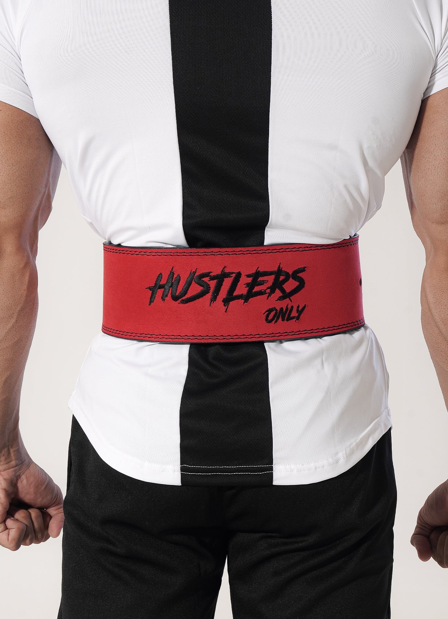 10mm Suede Leather Lever Belt - Red