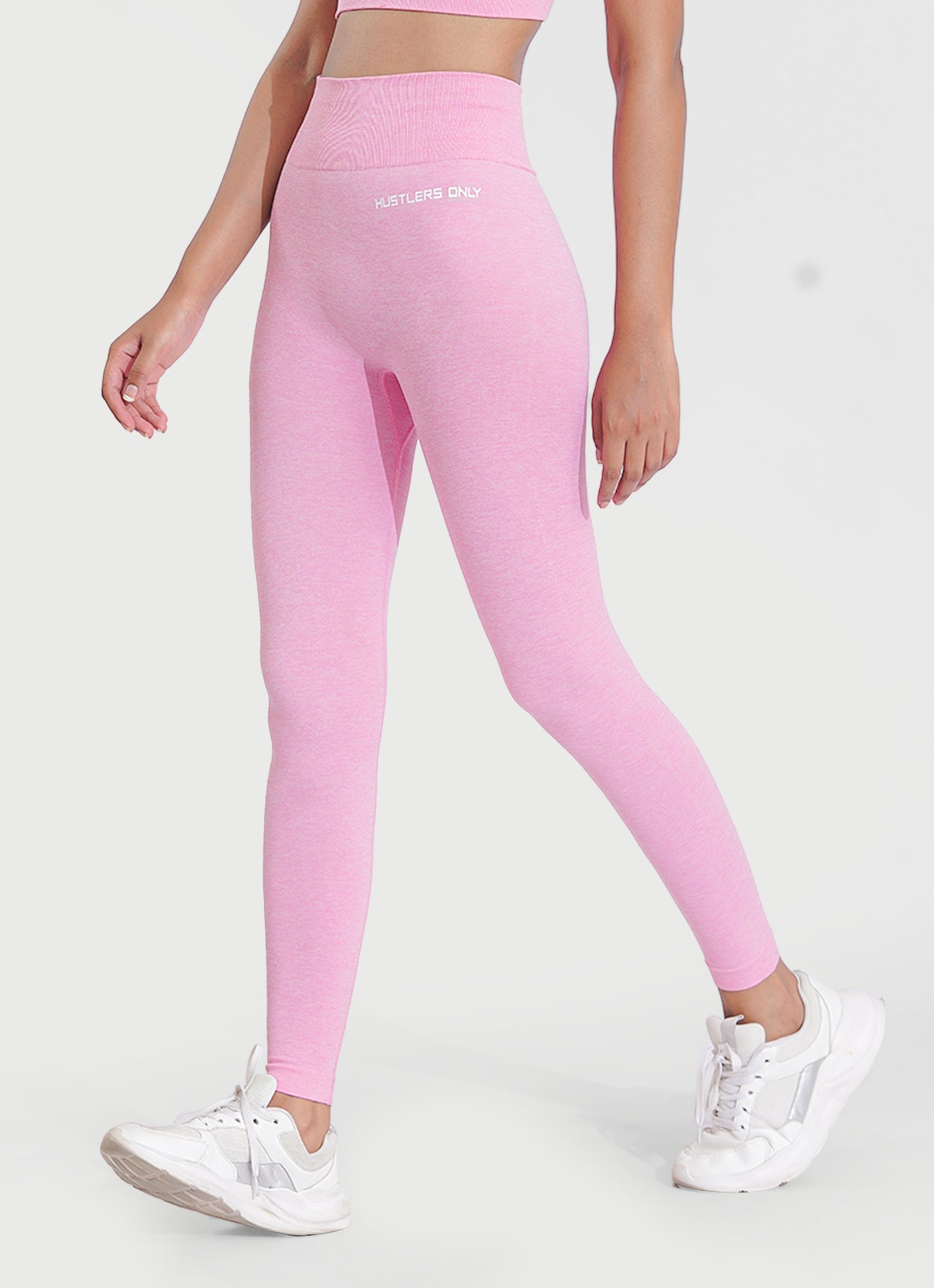 Baby Pink Seamless Leggings For Women | HustlersOnlyUK