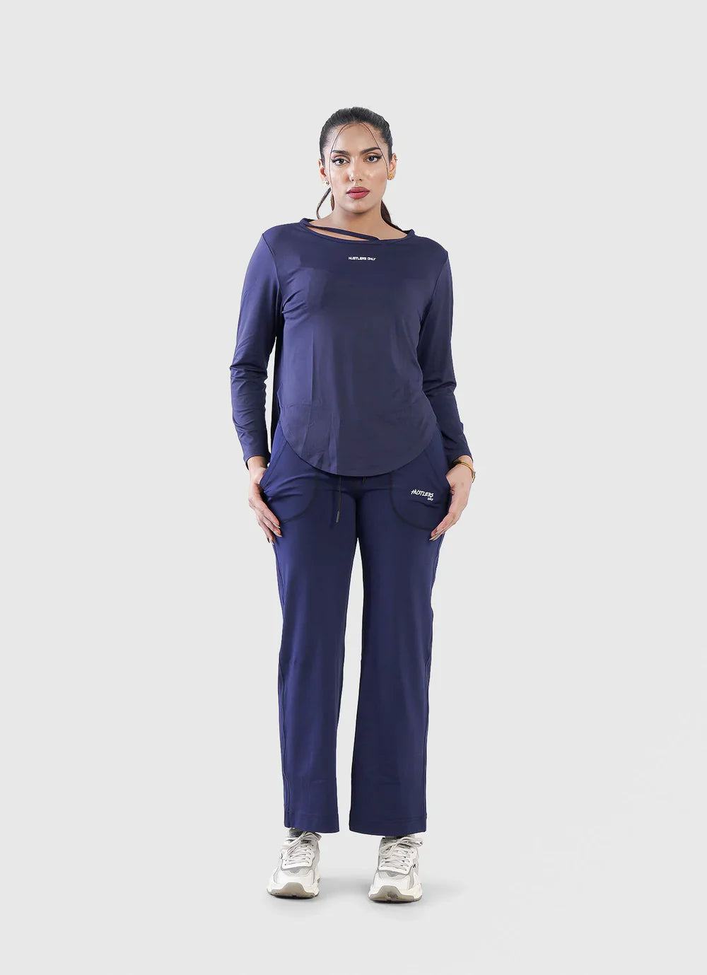 Blue Flared Leggings For Women | HustlersOnlyUK