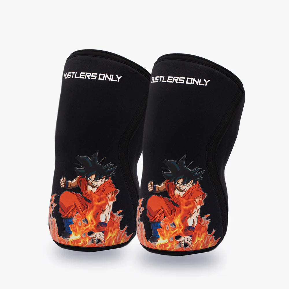 Goku Fire Anime Knee Sleeves | HustlersOnlyUK