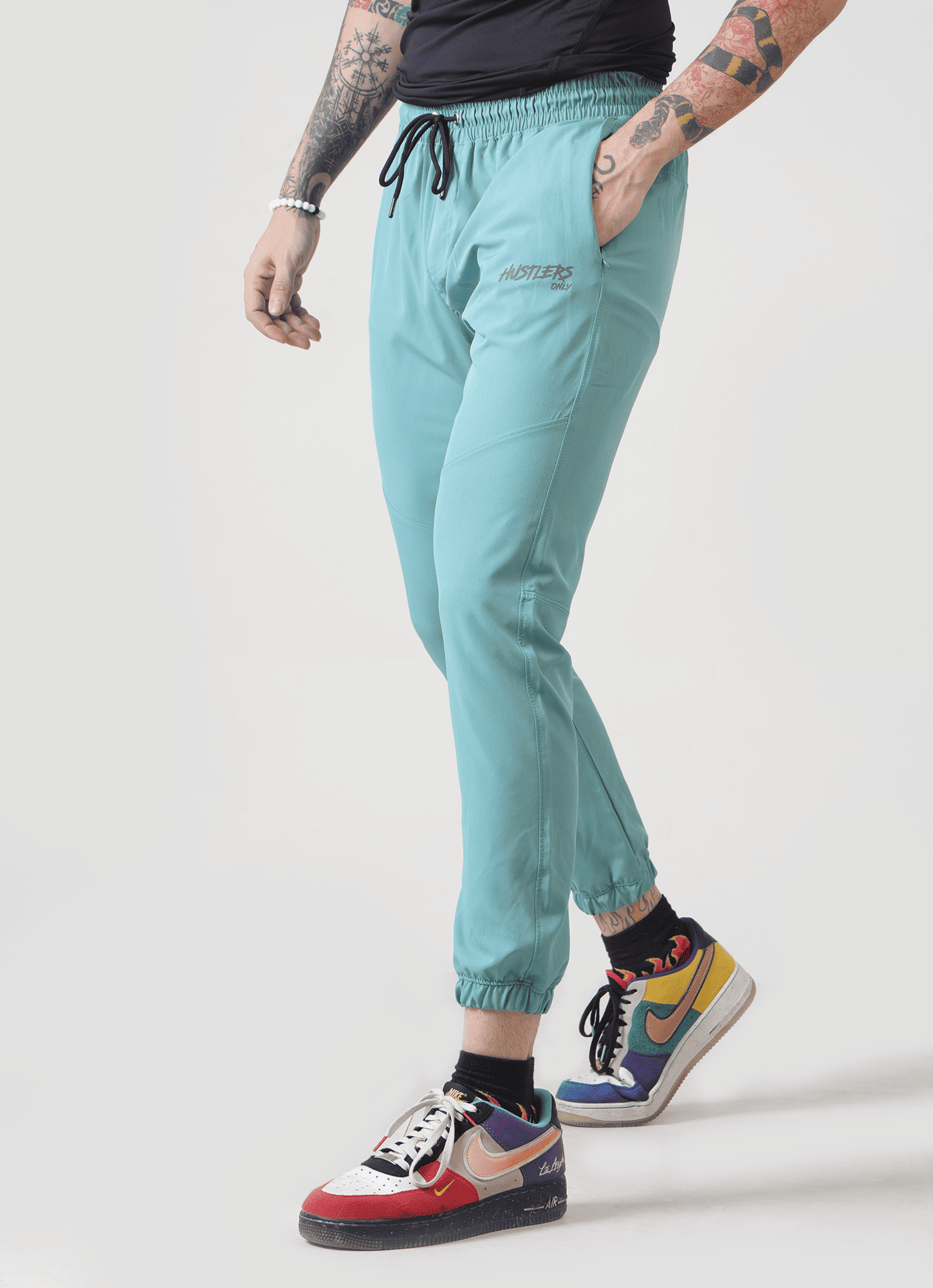 Sea Green Comfort Joggers for Men | HustlersOnlyUK
