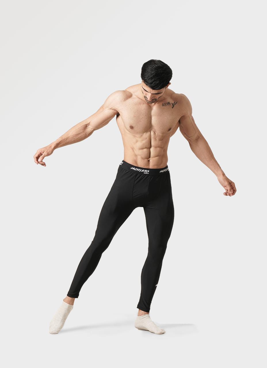Compression Black Leggings for Men | HustlersOnlyUK