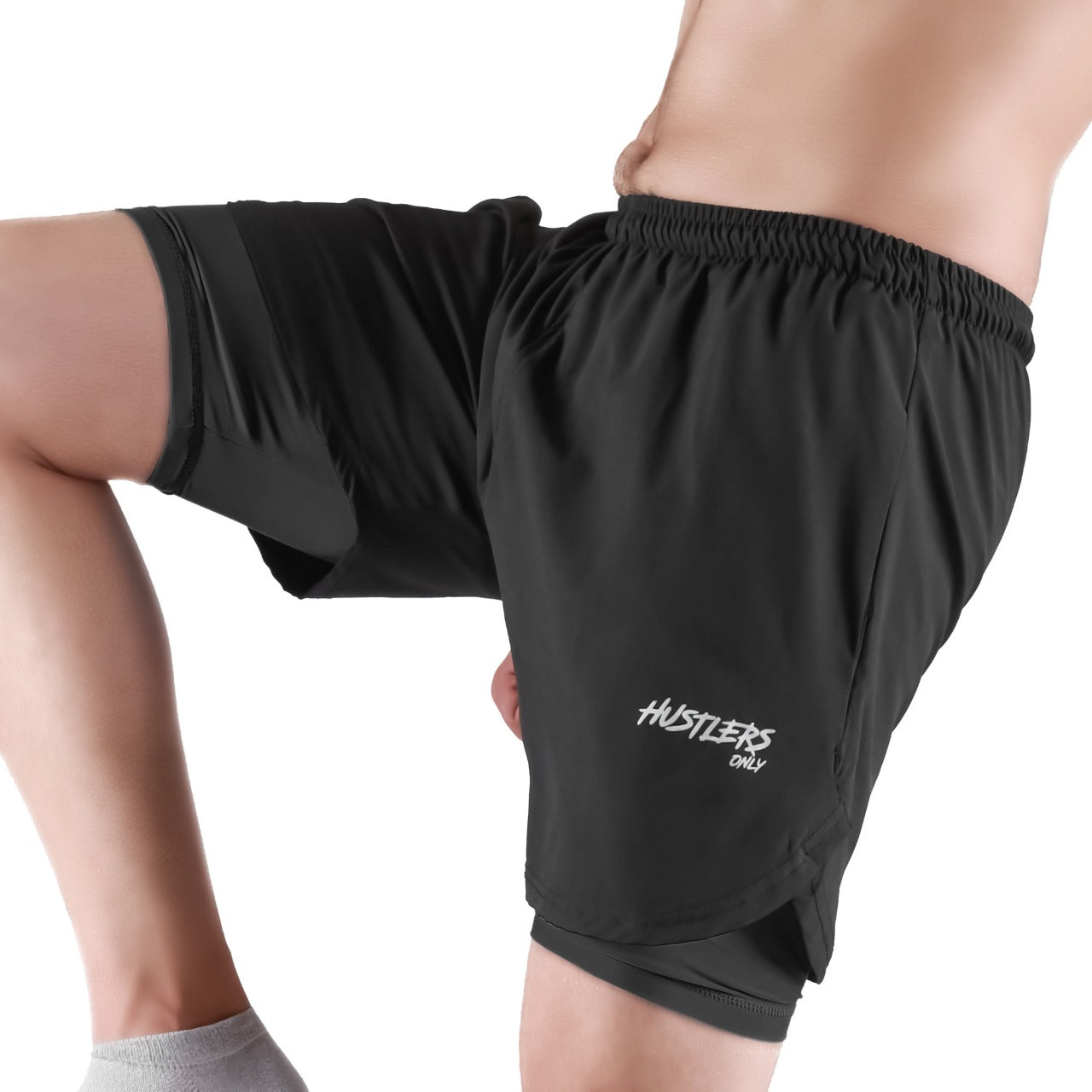 Compression Black Shorts for Gym | HustlersOnlyUK