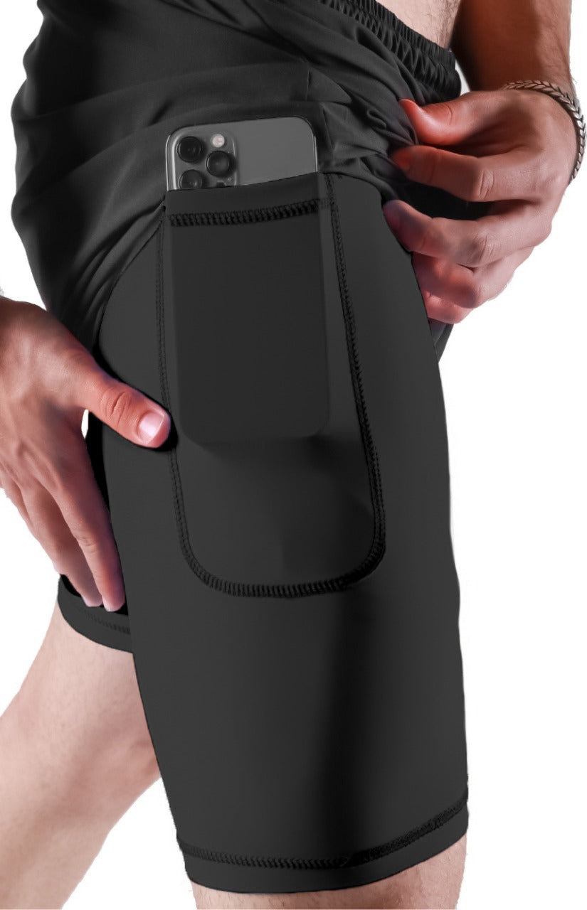 Compression Black Gym Shorts | HustlersOnlyUK