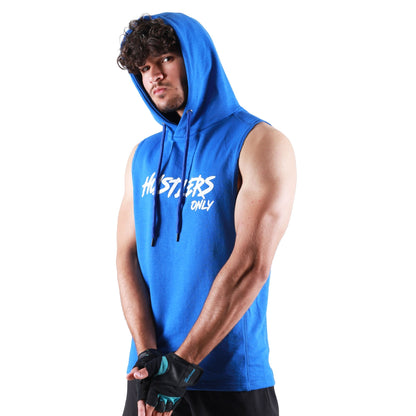 Critical Sleeveless Hoodie Blue For Mens | HustlersOnlyUK