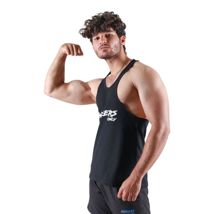 Black Critical Stringer For Gym | HustlersOnlyUK