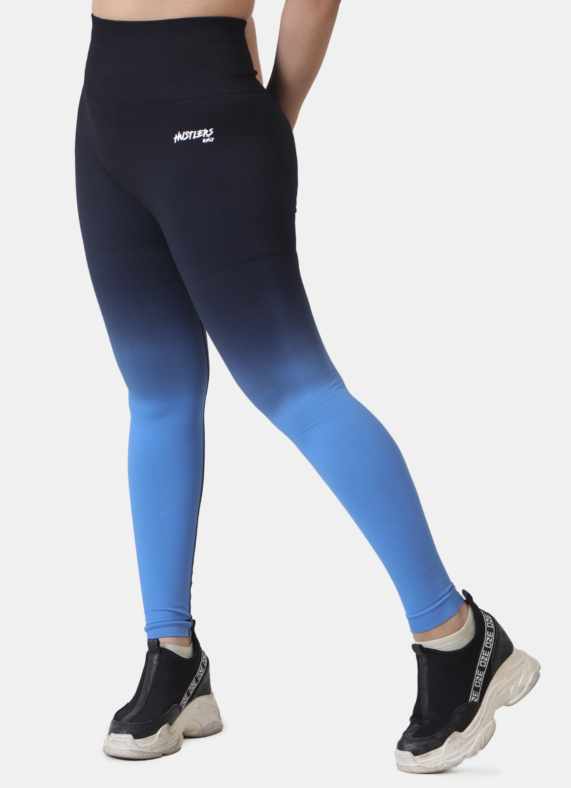 Blue Dip Dye Seamless Leggings For Women | HustlersOnlyUK