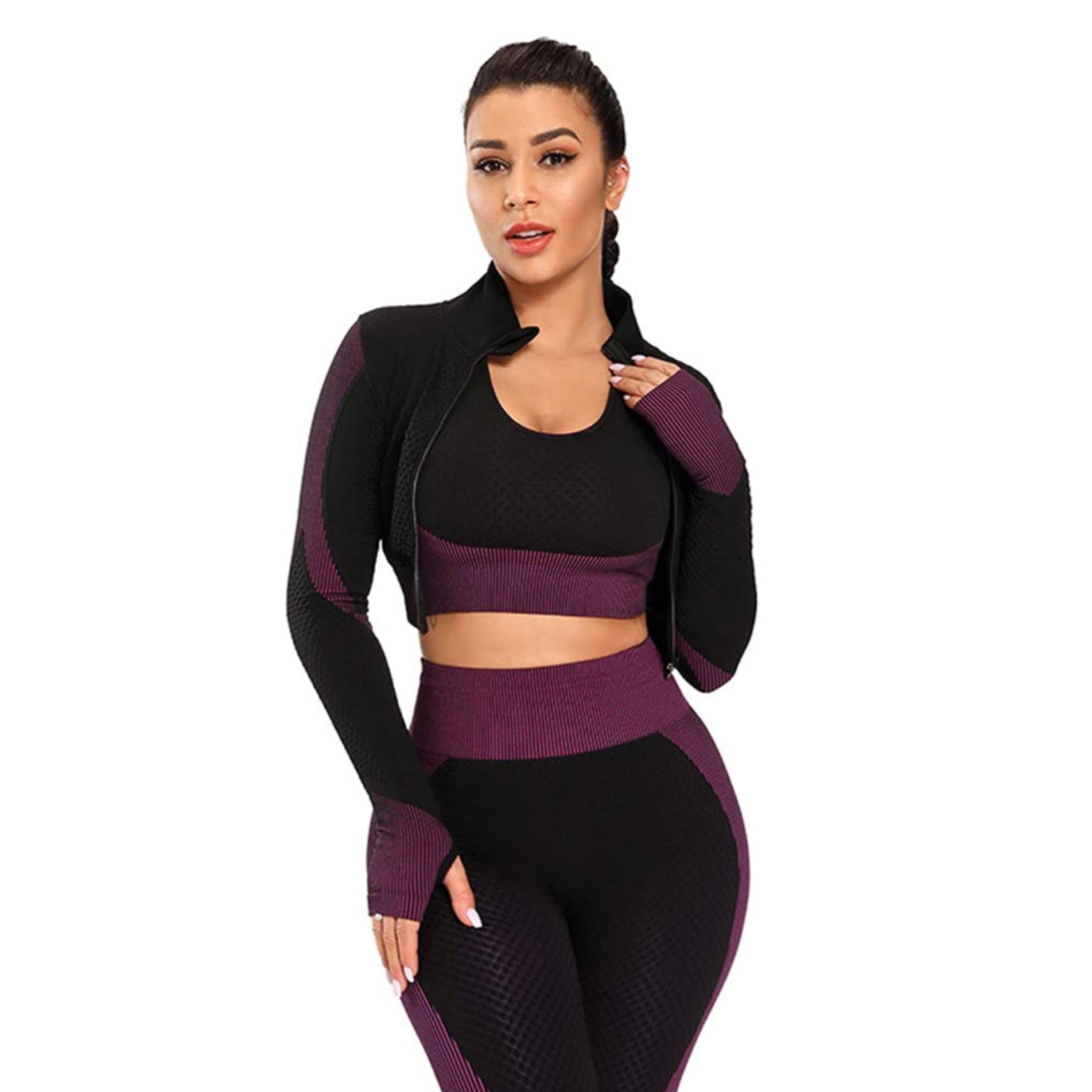 Seamless Apparel for Women (Black-Purple) | HustlersOnlyUK