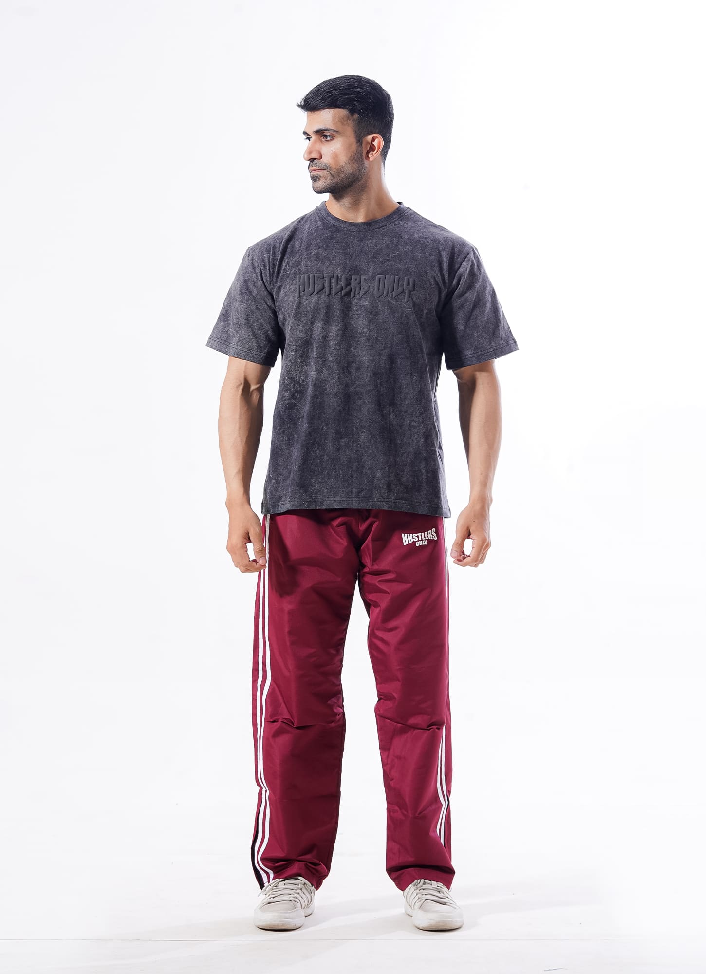 Maroon Hercules Track Pants For Men | HustlersOnlyUK