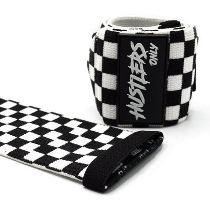 Black & White Wrist Wraps For Gym | HustlersOnlyUK