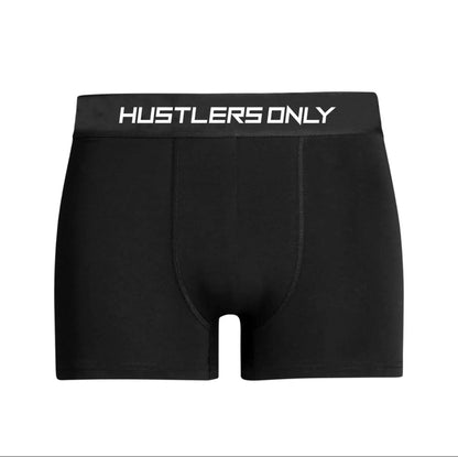 Men's Black Boxer Briefs with Metallic Waistband | Hustlers Only UK