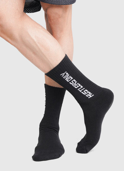 Men’s training Black socks with compression | Hustlers Only UK