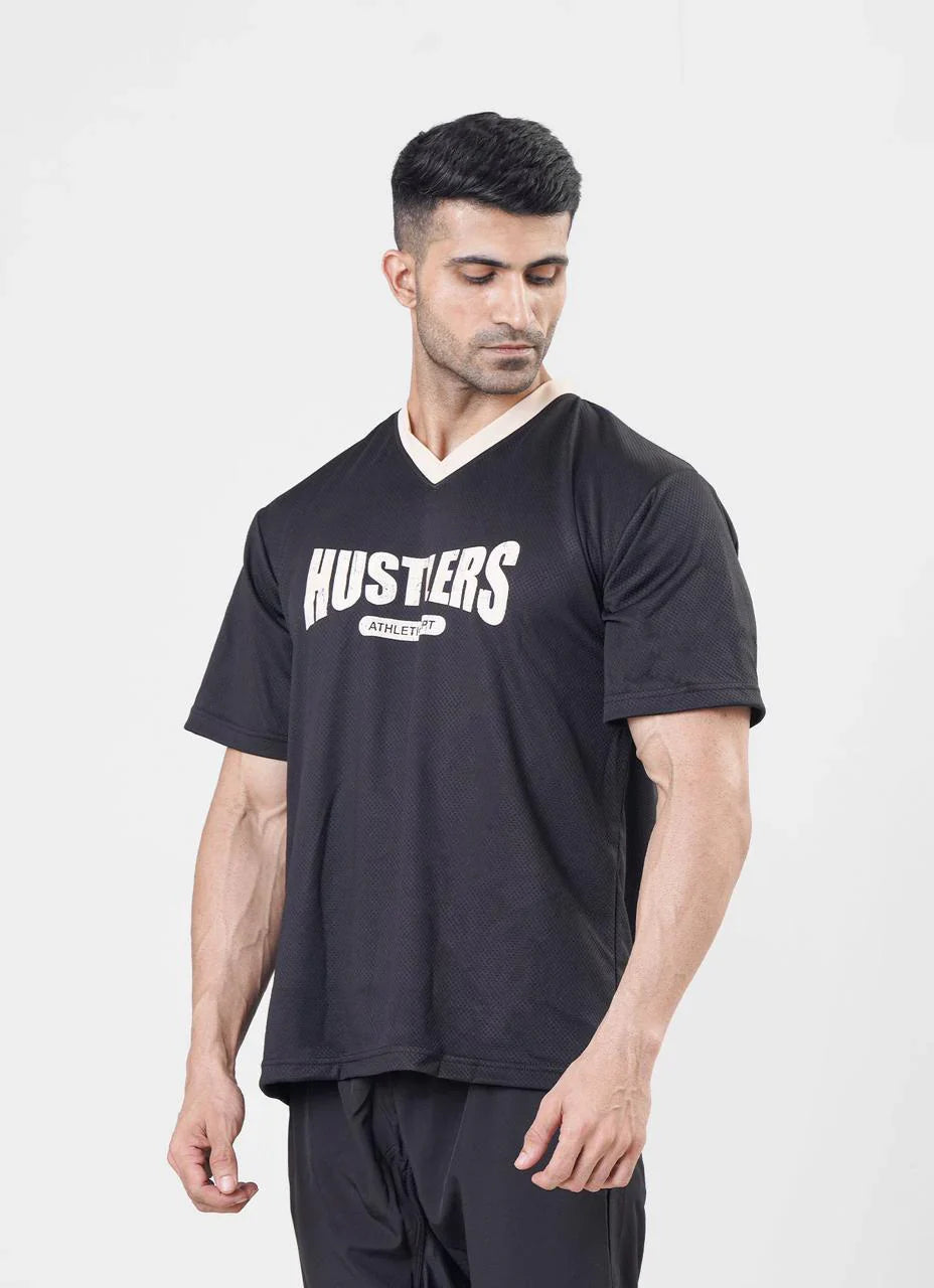 Black Mesh Basketball Tshirt | HustlersOnlyUK