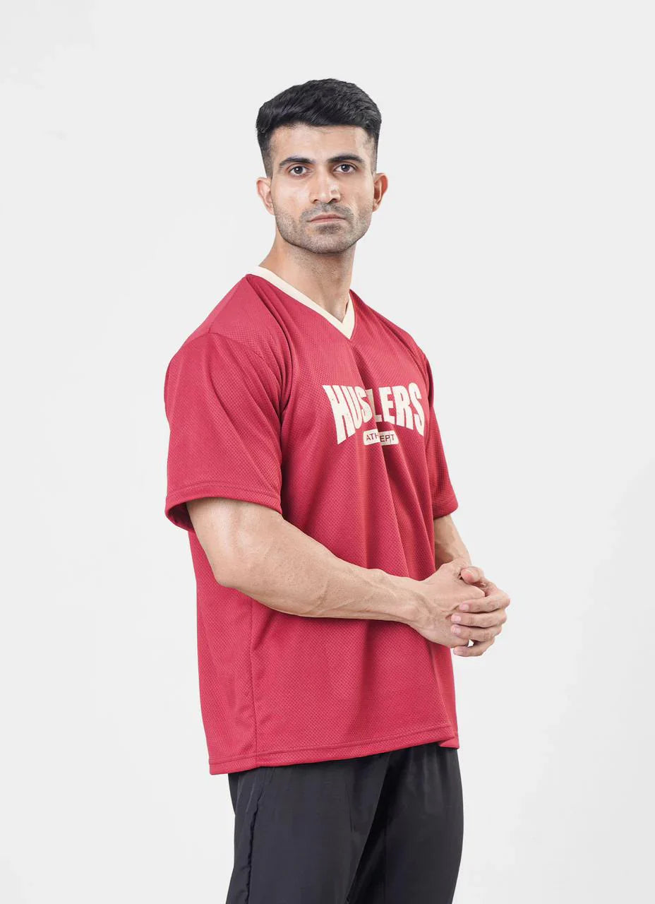Maroon Basketball Tshirt for Mens | HustlersOnlyUK