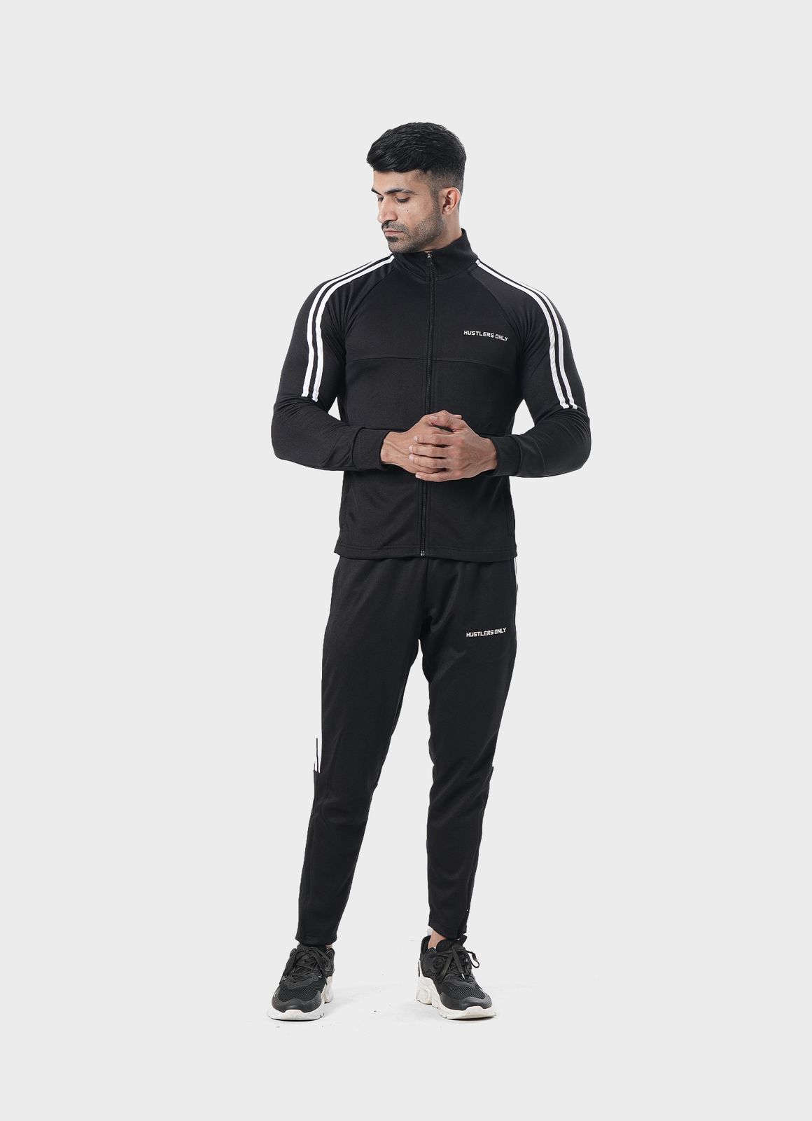 Muscle Fit Black Tracksuit For Men | HustlersOnlyUK