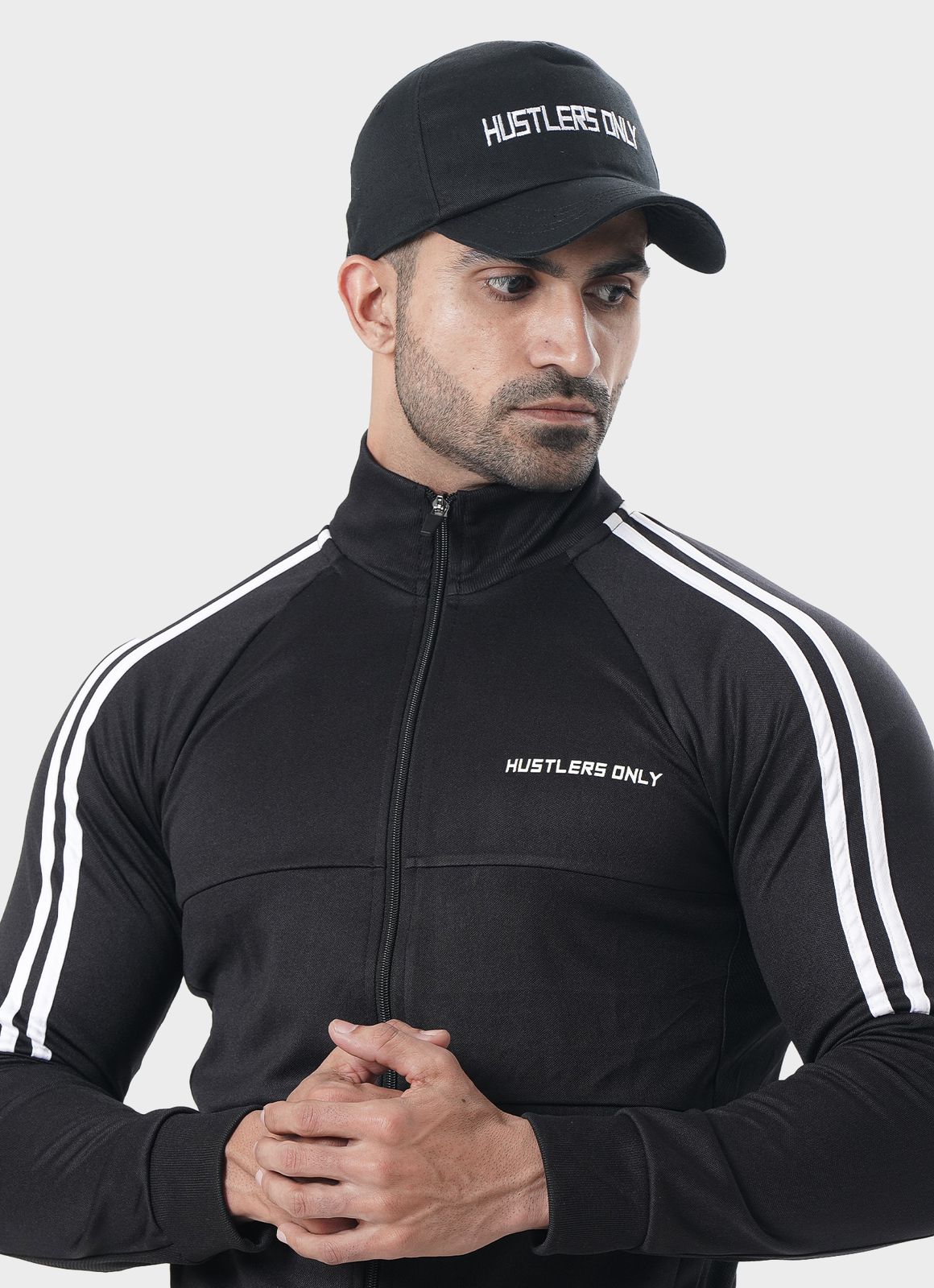 Black Muscle Fit Tracksuit For Gym | HustlersOnlyUK