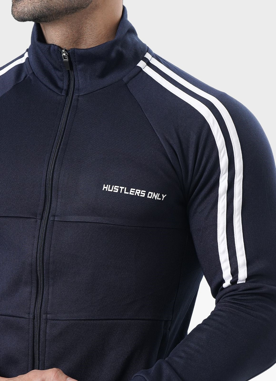 Navy Muscle Fit Tracksuit For Workout | HustlersOnlyUK