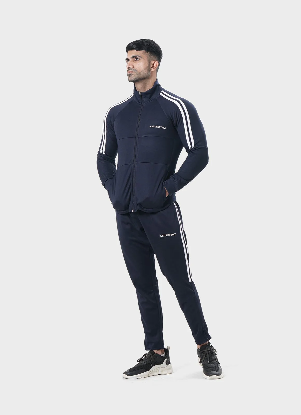 Navy Muscle Fit Tracksuit For Men | HustlersOnlyUK