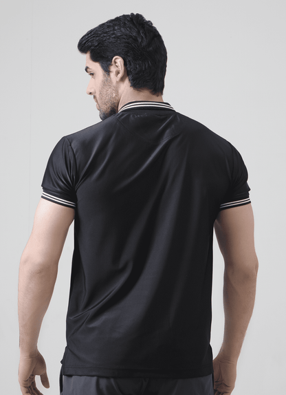 Black Performance Polo TShirt | HustlersOnlyUK