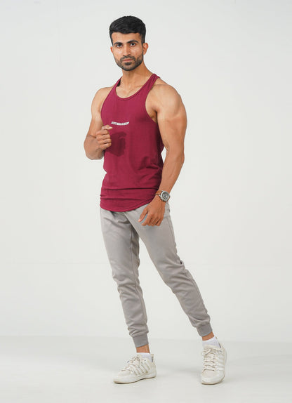Maroon Performance Tank for Gym | HustlersOnlyUK