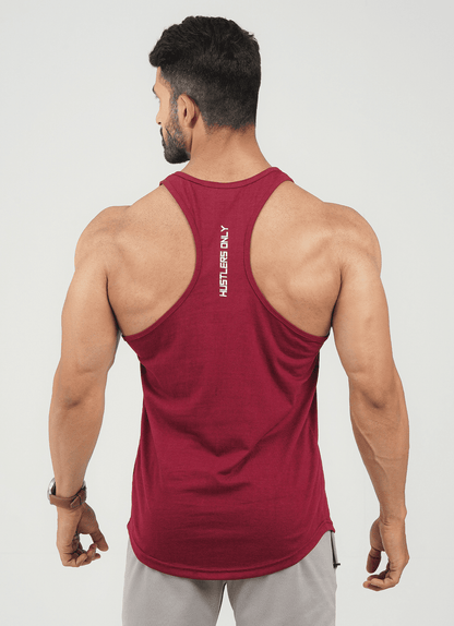 Maroon Performance Tank for Mens | HustlersOnlyUK