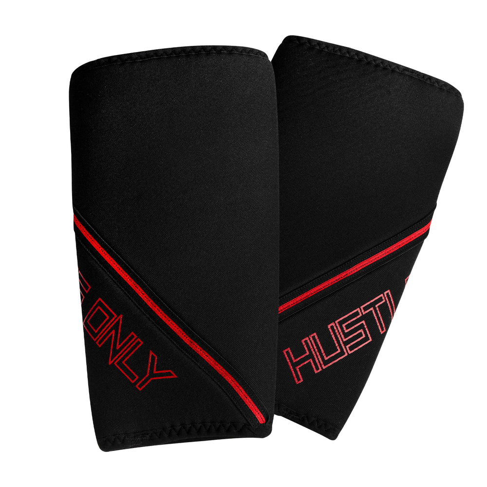 7mm Red Knee Sleeves For Powerlifting | HustlersOnlyUK