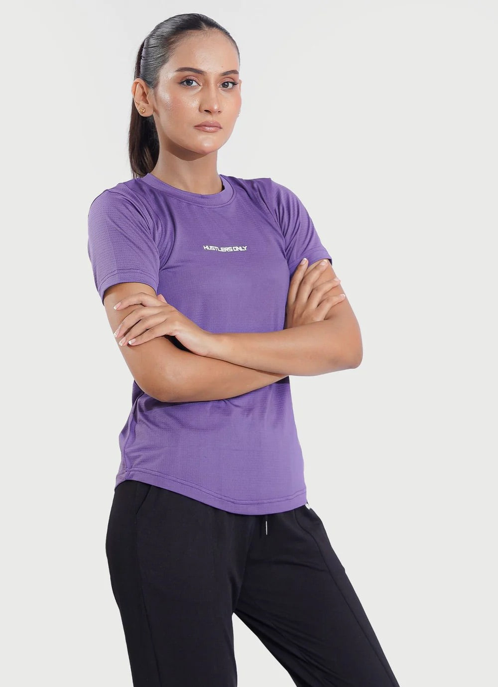 Sash Essential Purple T-Shirt For Gym | HustlersOnlyUK