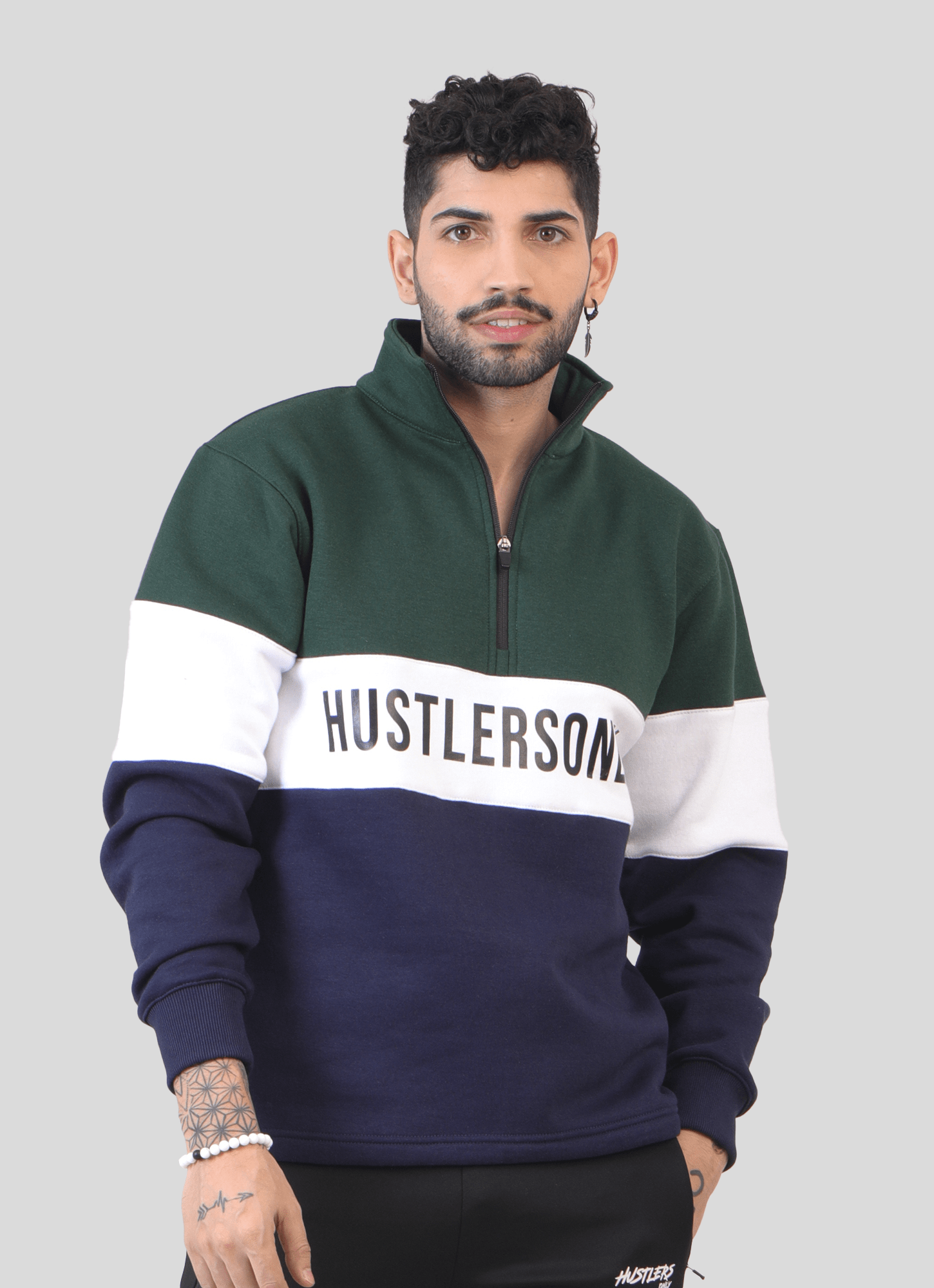 Standout Jumper Green and Navy for Mens | HustlersOnlyUK