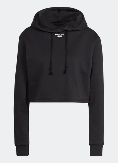 Black Training Cropped Hoodie | HustlersOnlyUK