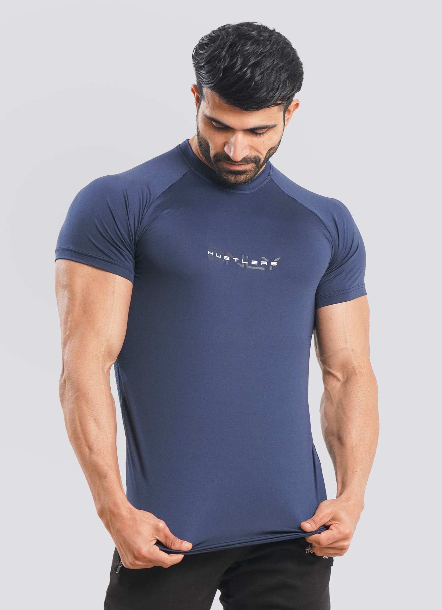 Utility Mesh Back Navy T-shirt For Men | HustlersOnlyUK
